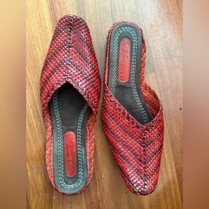 Red Woven Mules by Pons Quintana